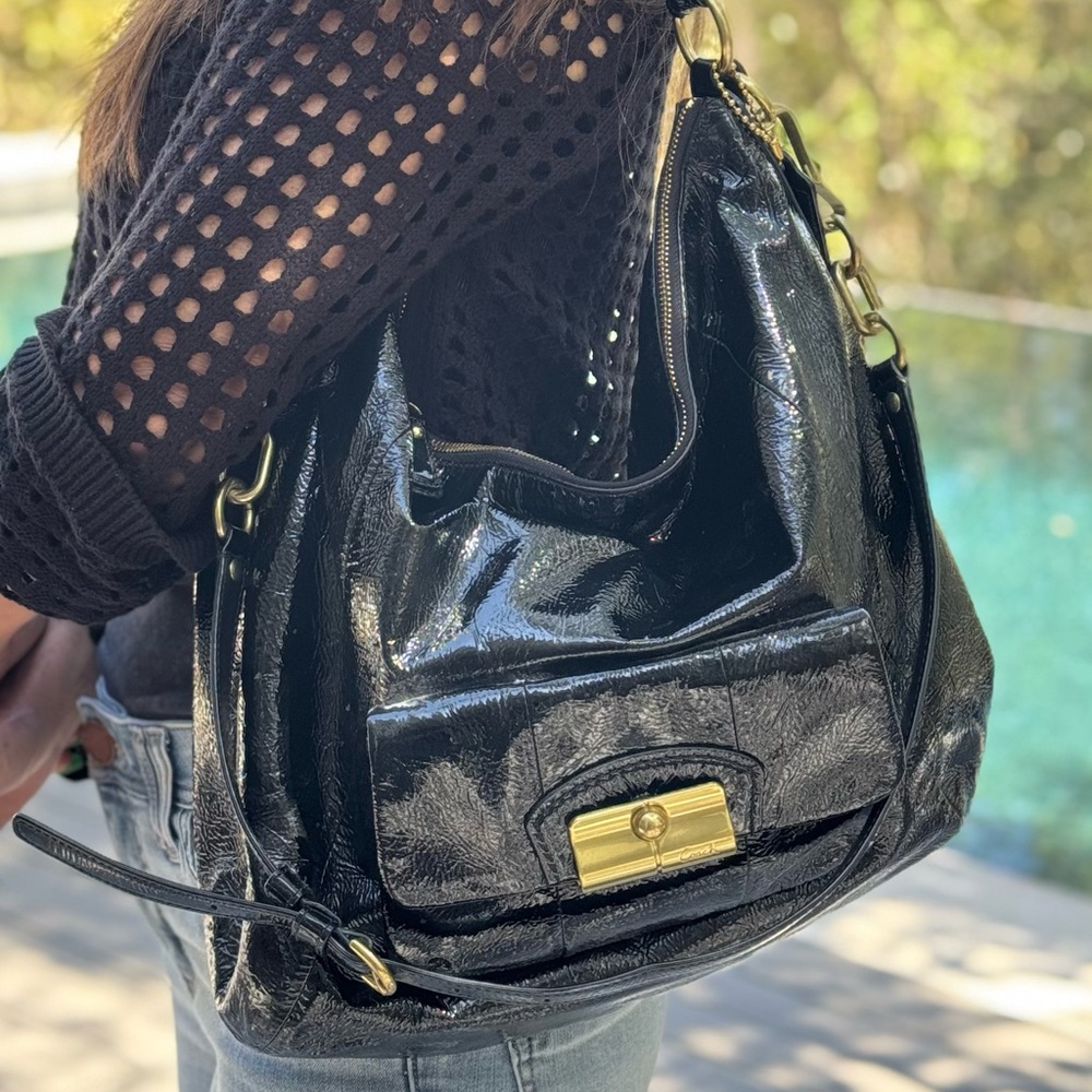 Coach Black Leather Shoulder Bag